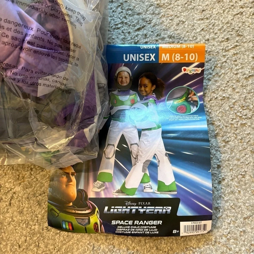 Childs Buzz Lightyear Deluxe Space Ranger Suit + Helmet Unisex Halloween Costume - Picture 3 of 5